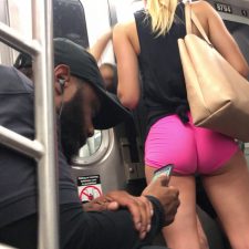 Hot butt of girl in subway train